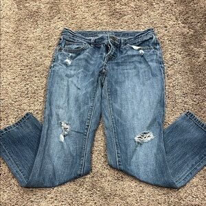 LOFT Women's Distressed Blue Boyfriend Jeans